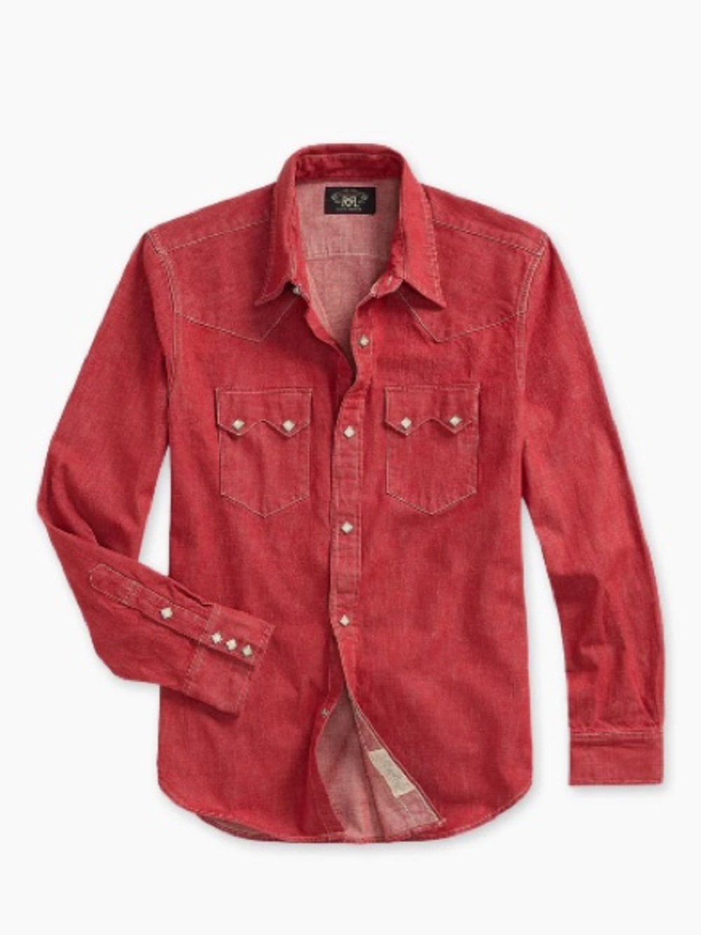 Ralph Lauren Double RL RRL SAWTOOTH WESTERN SHIRT DENIM VINTAGE RED